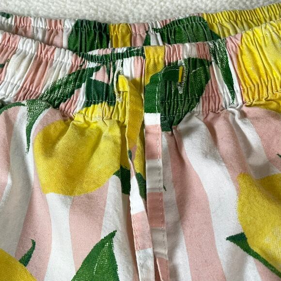 8 Oak Lane XS/S Pink White Stripe Lemon Print Sleep Shorts 100% Cotton - Picture 5 of 16